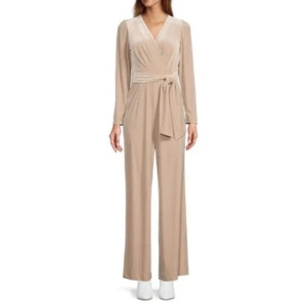 NWT Antonio Melani Miranda Long Sleeve Velvet Jumpsuit Holiday Office Sz 4